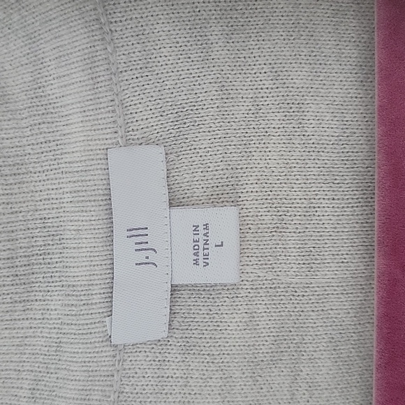 J. Jill Women's Gray Open Front Cardigan Sweater Short Sleeve Oversized Sz L - Picture 4 of 8